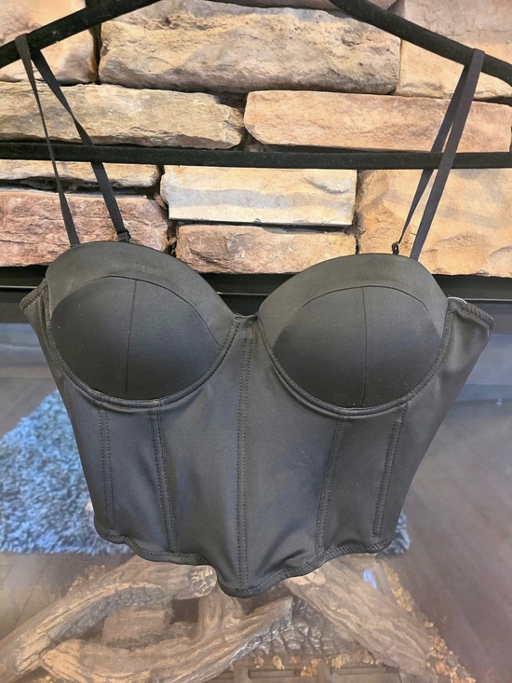 Ardene Bustier Crop Top Black Corset Bra Size XL NWT